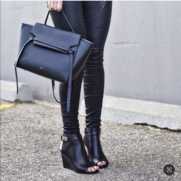 NEW Givenchy Shark Lock Open Toe Wedge Ankle Booties - Picture 4 of 15